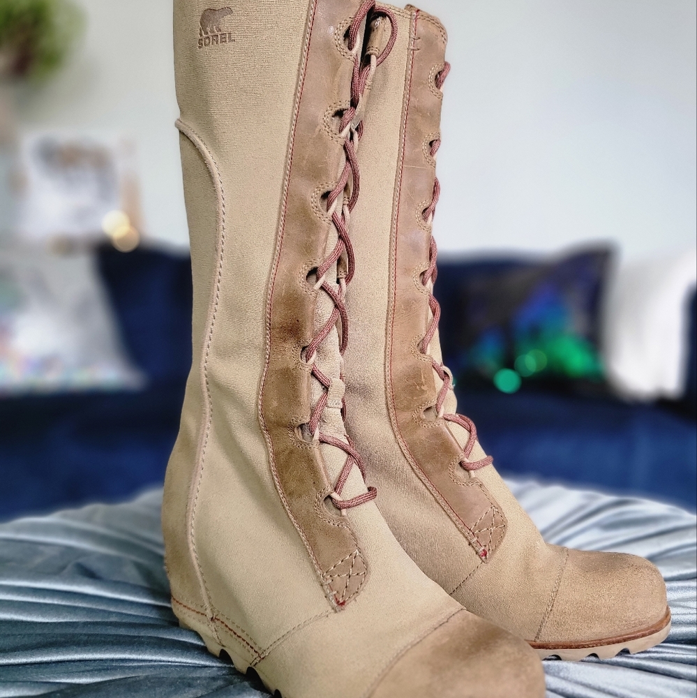 Sorel Cate the Great Wedge Tall boot in Tan